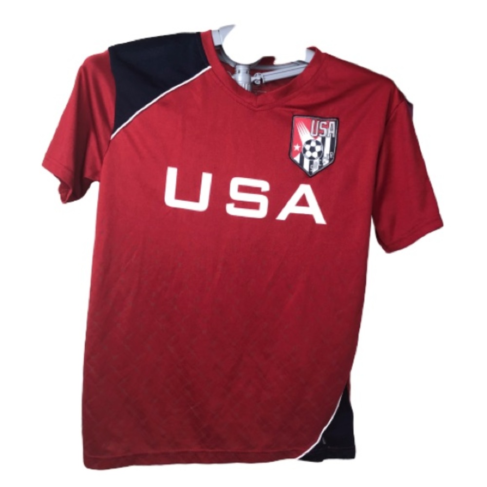 Red Soccer Short Sleeve Shir